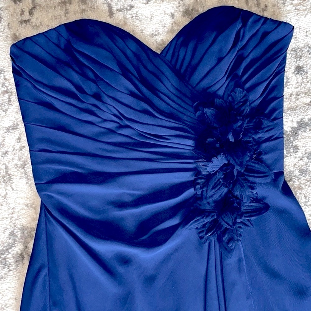 Allure Bridals - Navy Blue Strapless Short Cocktail Formal or Bridesmaids Dress - Picture 6 of 7